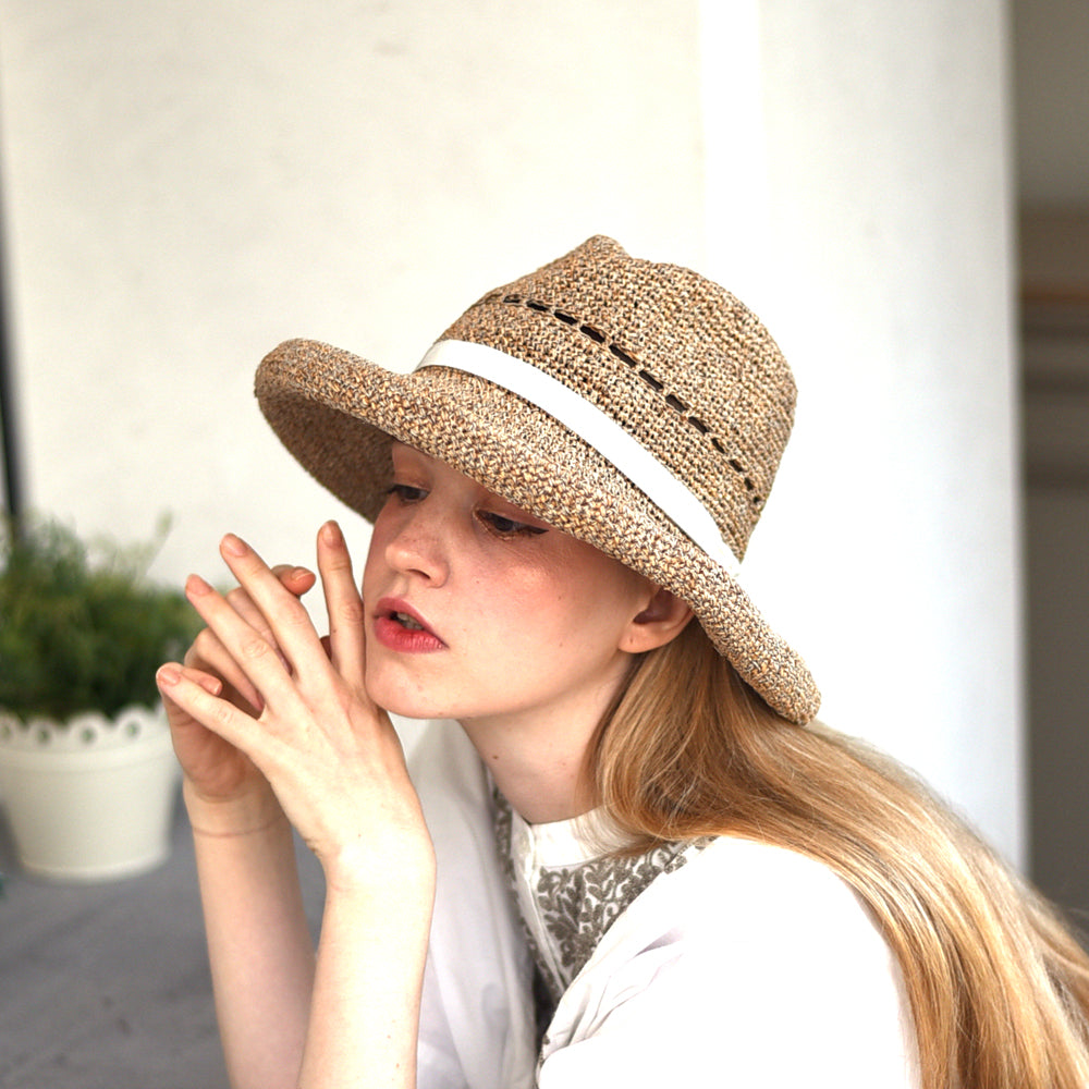 和紙と麻のハット