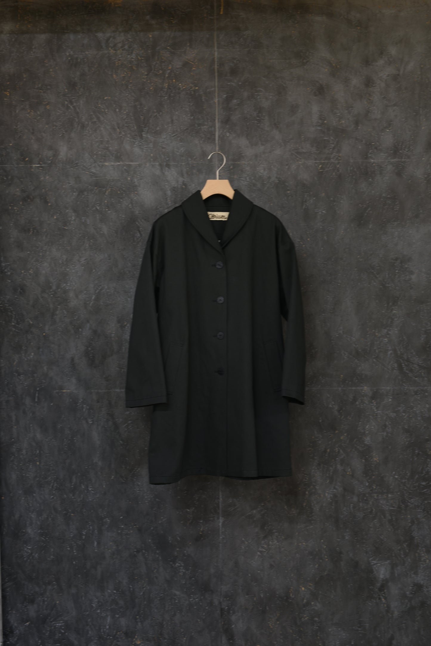 ショールカラーコート　チャコール