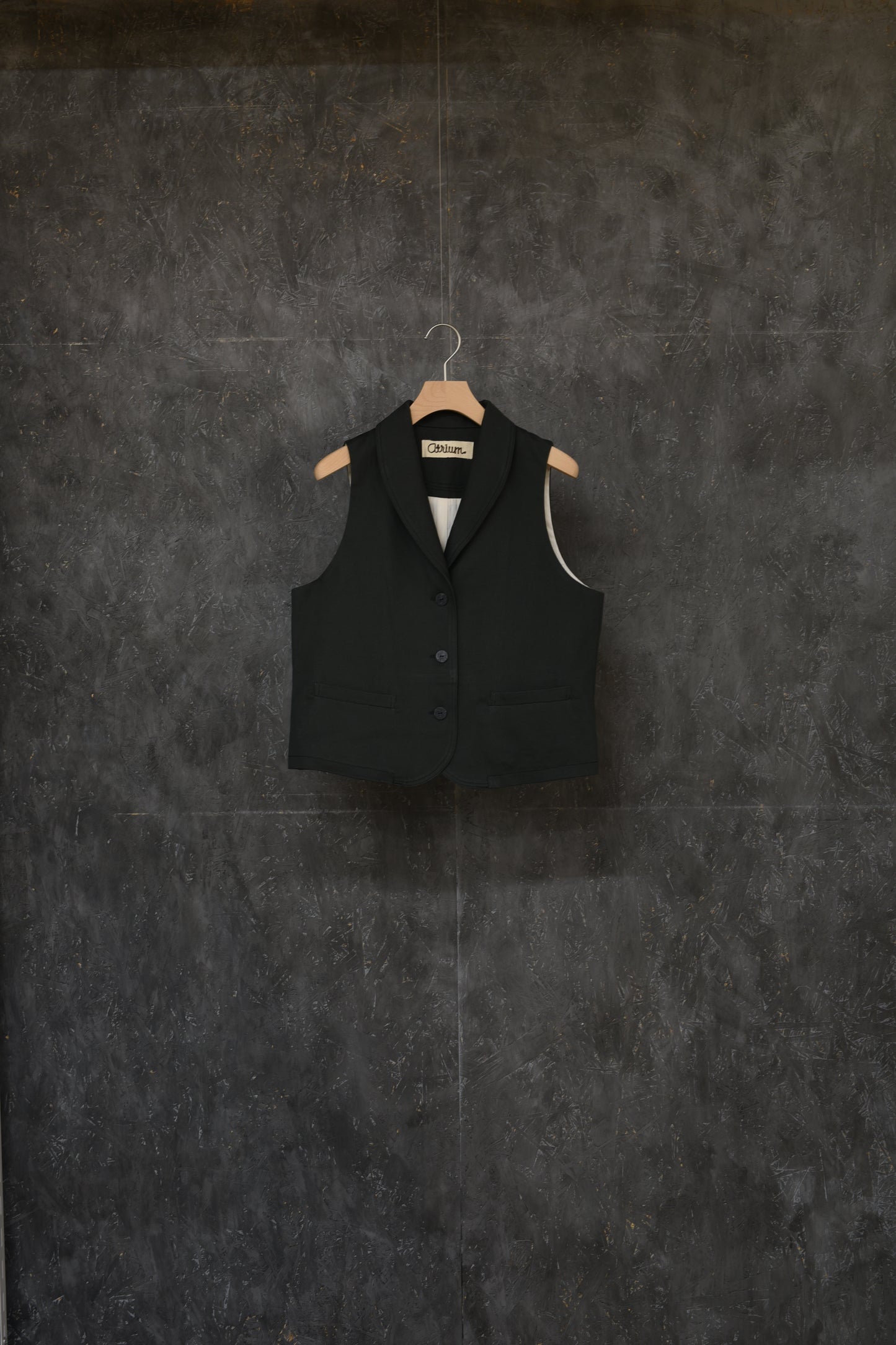 ショールカラーベスト チャコール
