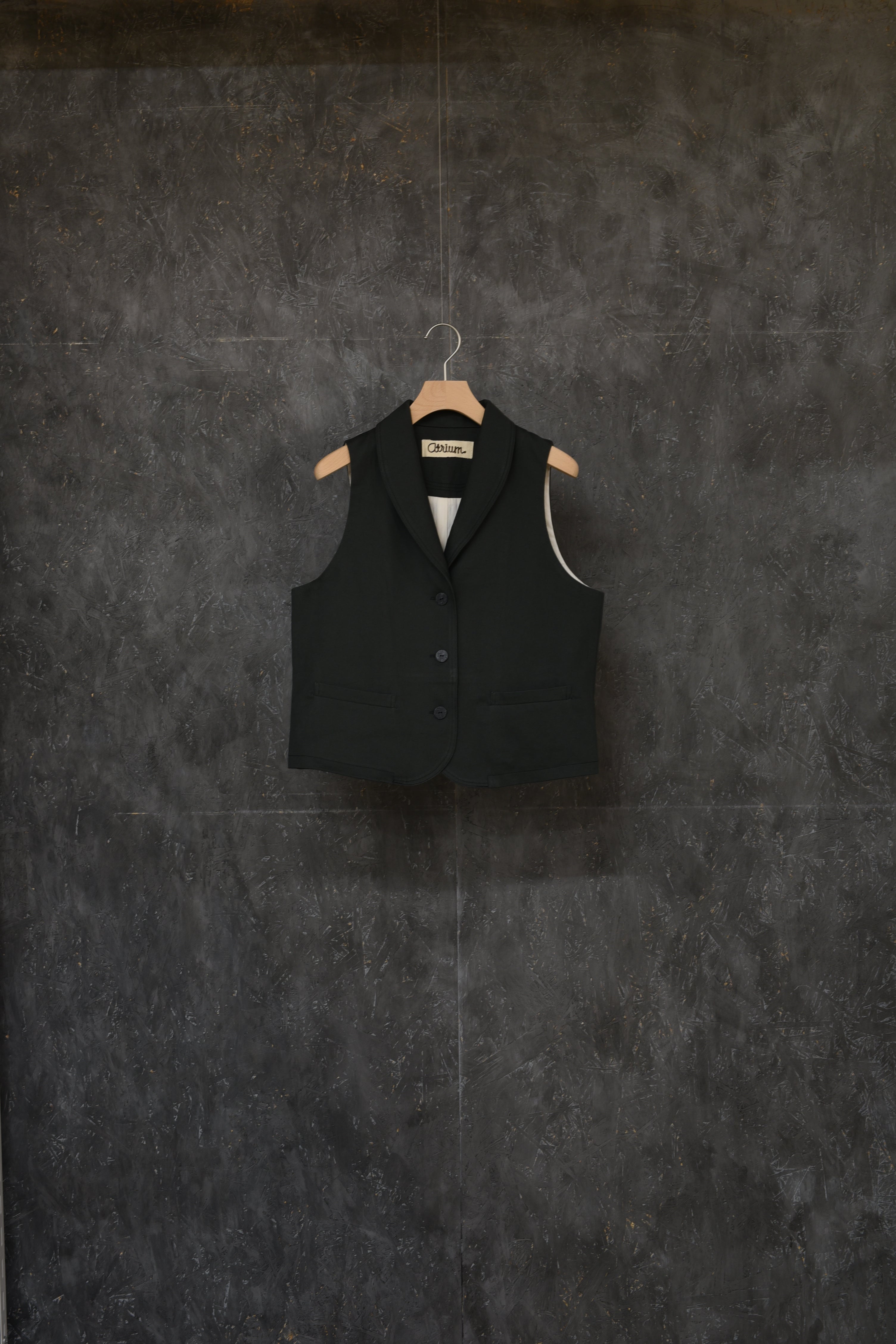 ショールカラーベスト チャコール