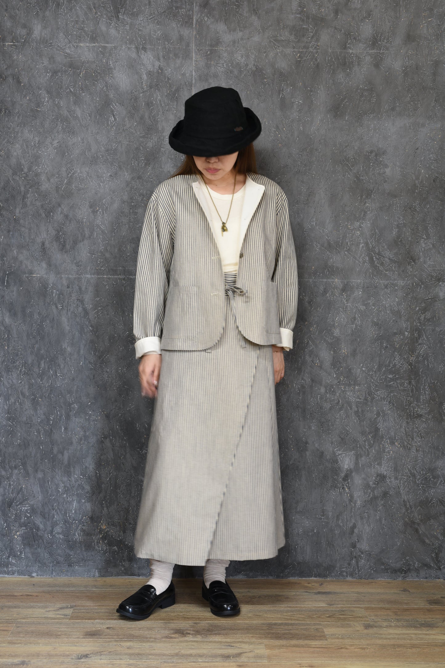 ヒッコリーノーカラージャケット